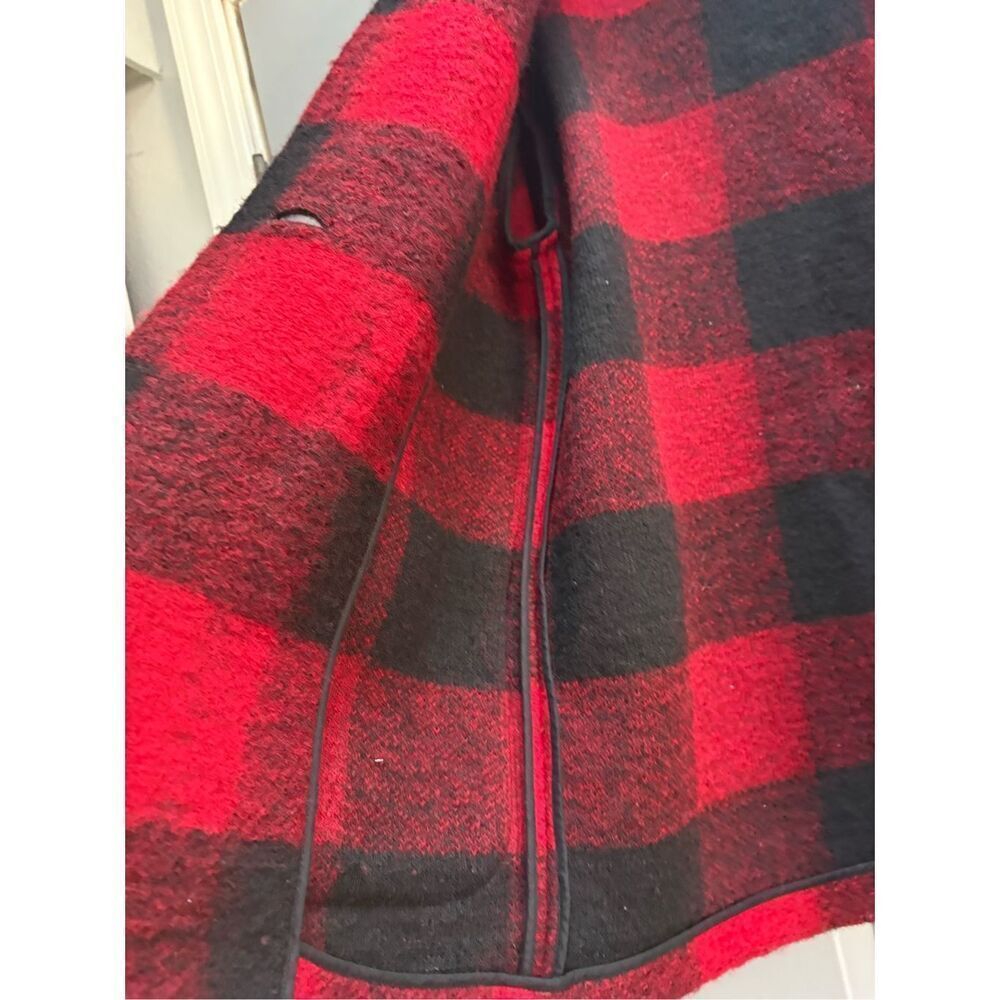 Aritzia Wilfred Free Red Black Plaid Wool Blend Jacket Coat - Picture 10 of 12
